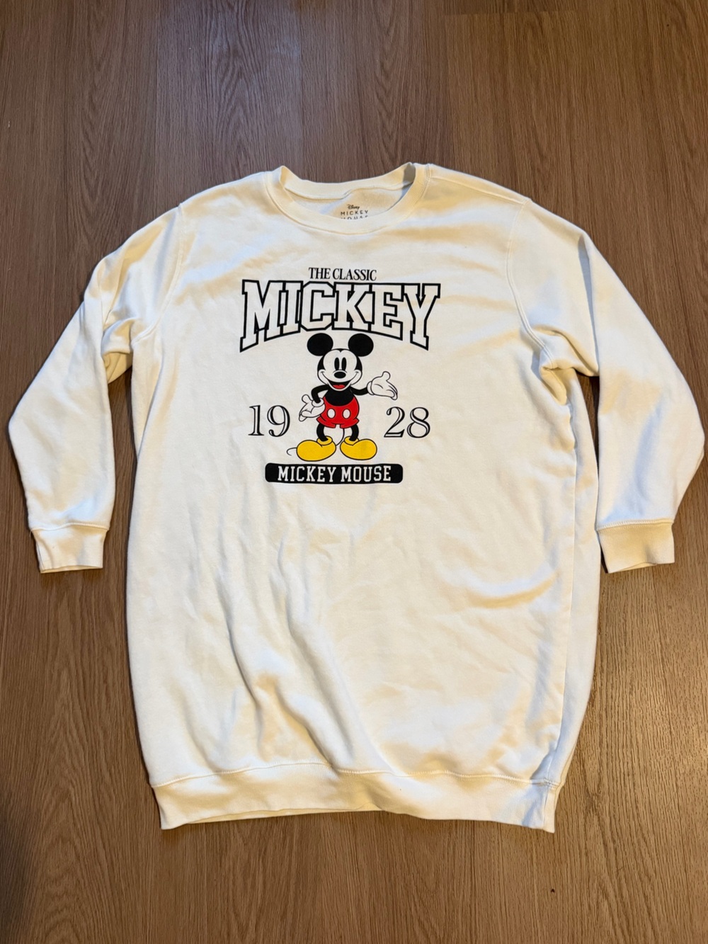 Hybrid Apparel Mickey Mouse Graphic Sweatshirt - Cream with Black Print
